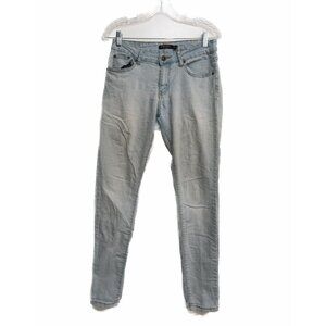 Denim Boulevard Womens Light Blue Jeans Solid Pockets Button Zip Straight Size 9